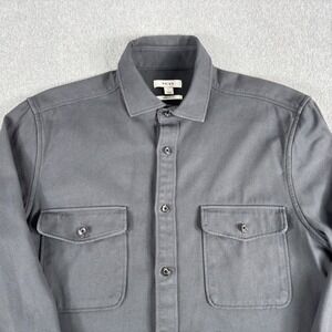 Reiss "Arlo" Overshirt Shacket Men's L Gray Beige Regular Fit Texture Knit